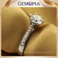 Classic Design 925 Silver K Gold Plated CZ Wedding Ring